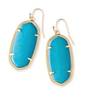 Kendra scott elle gold drop earrings/light blue